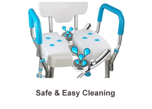 MedGear A-0273A DURA Hygienic Cutout Shower Chair with Back and Arm ...