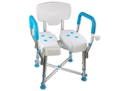 MedGear DURA Hygienic Cutout Shower Chair with Back and Arm Rests Image