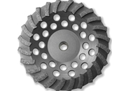 4" BN Products WR650 Swirl Row Diamond Grinding Cup Wheel, Threaded Arbor